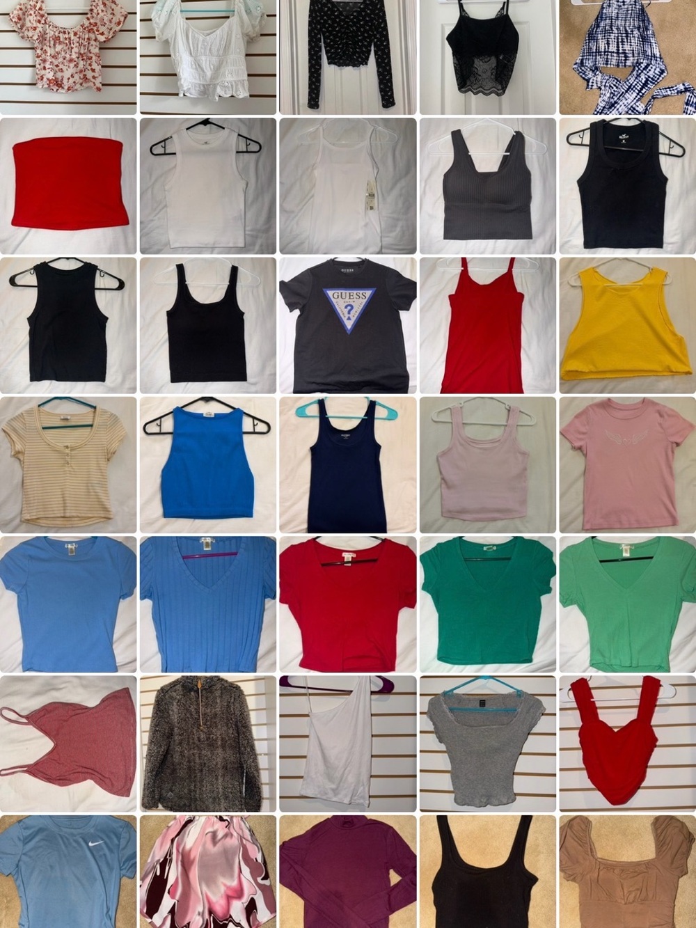 35 xs/s tops (mainly xs)